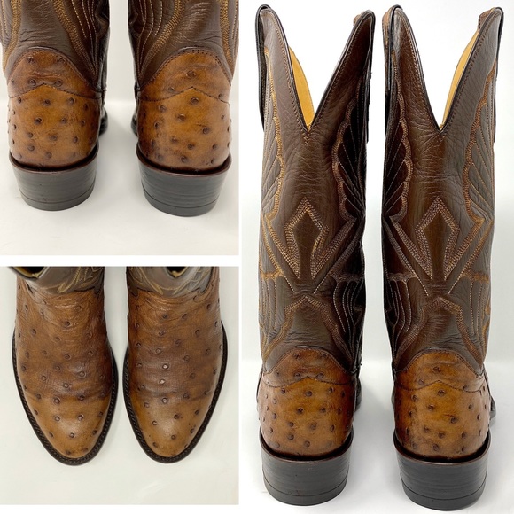 VTG Hondo Full Quill Ostrich Leather Western Boots - Picture 5 of 8